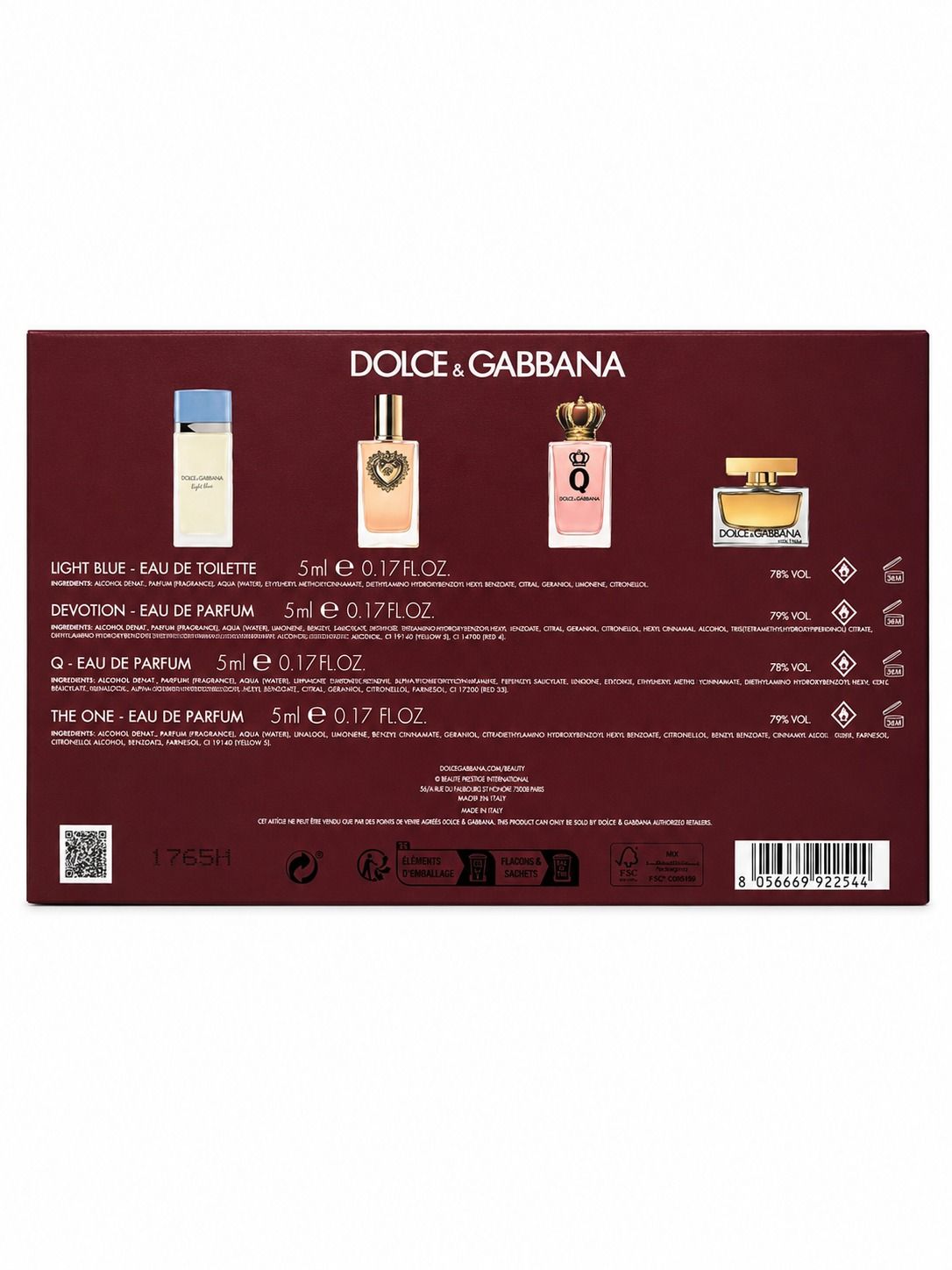 Dolce & Gabbana Travel Retail Exclusive Gift Set Profumi Donna 4 Miniature Eau de Parfum Originale - immagine 2
