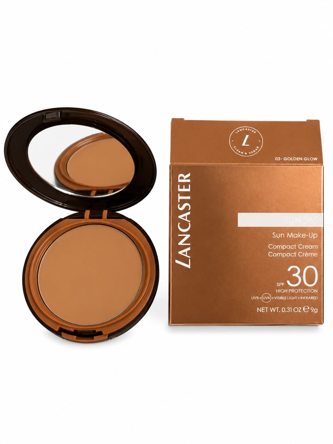 Lancaster Sun 365 Compact Cream SPF 30 03 Golden Glow Fondotinta Solare Compatto 9 g