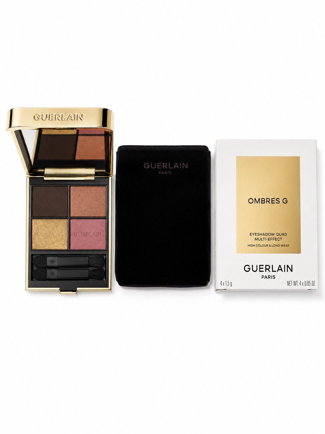 Guerlain Ombres G Palette Ombretti 4 Colori Multi-Effect con Specchio e Applicatori