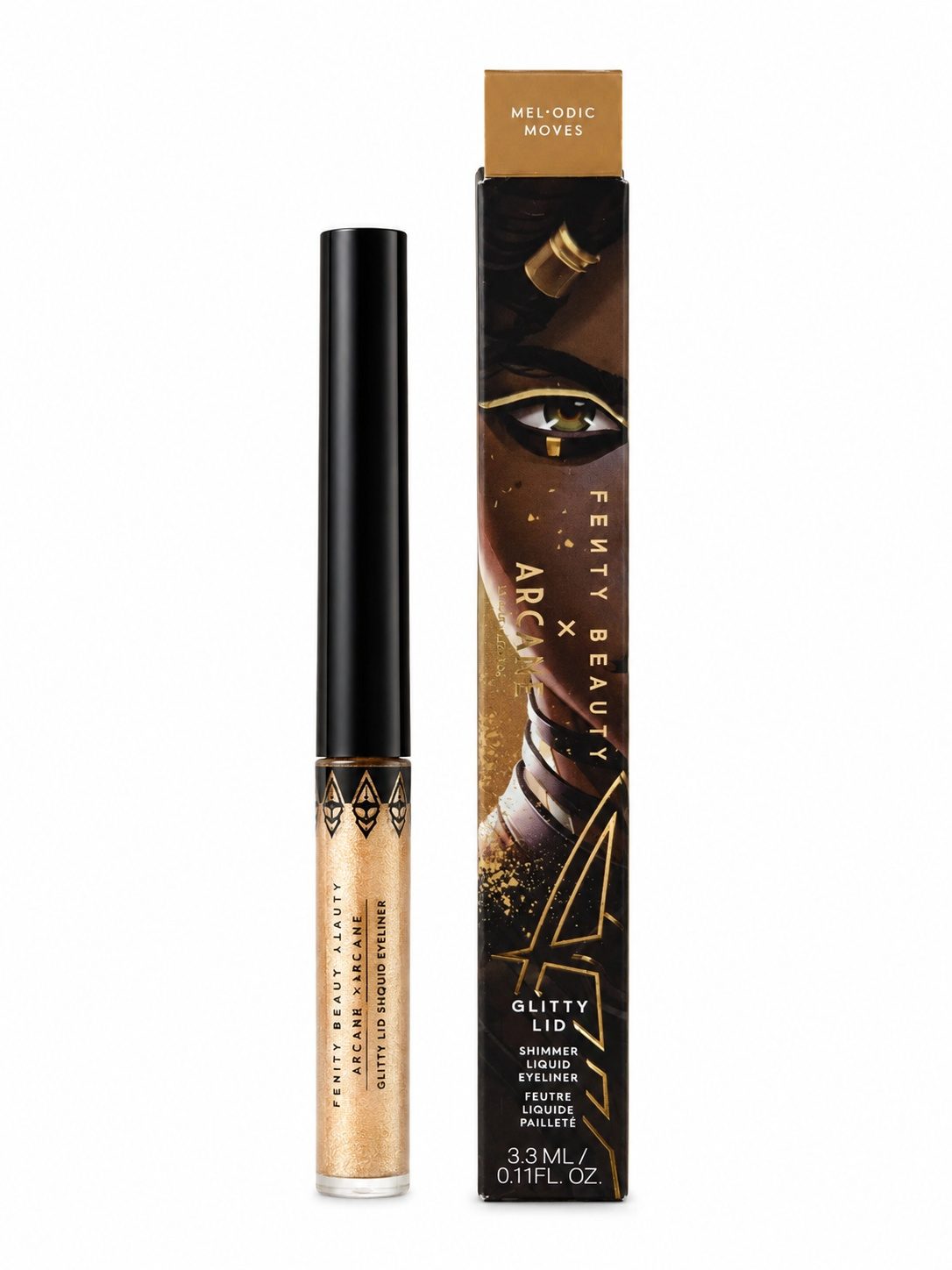 Fenty Beauty x Arcane Glitty Lid Melodic Moves - Eyeliner Liquido Glitter Oro 3,3 ml