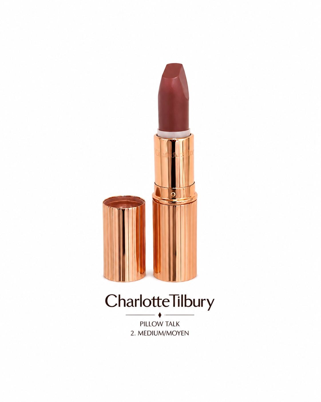 Charlotte Tilbury Matte Revolution Pillow Talk 2 Medium – Rossetto Matte Nude Lunga Tenuta 3,5 g