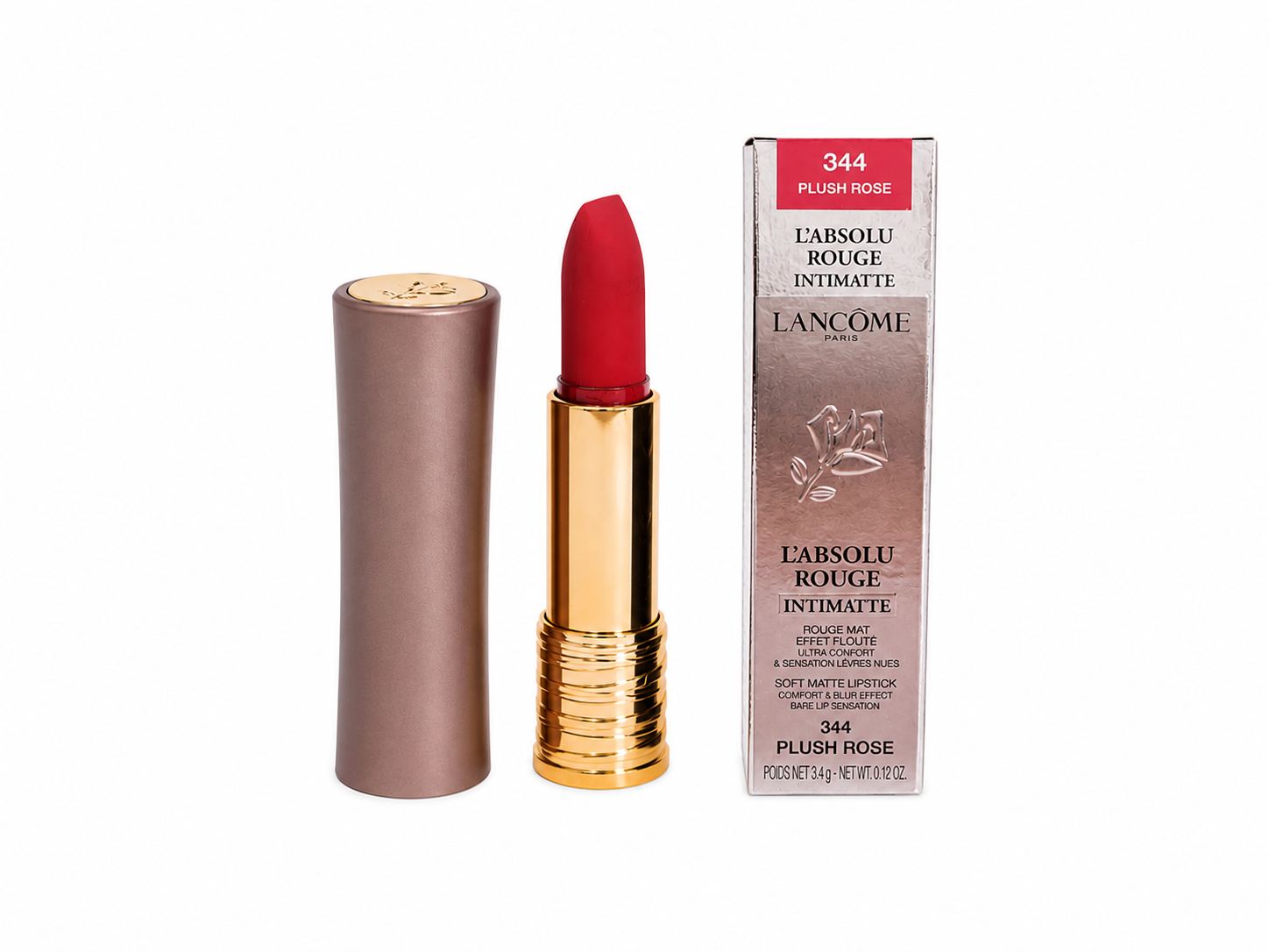 Lancôme L'Absolu Rouge Intimatte 344 Plush Rose – Rossetto Matte Effetto Soft Blur 3,4 g