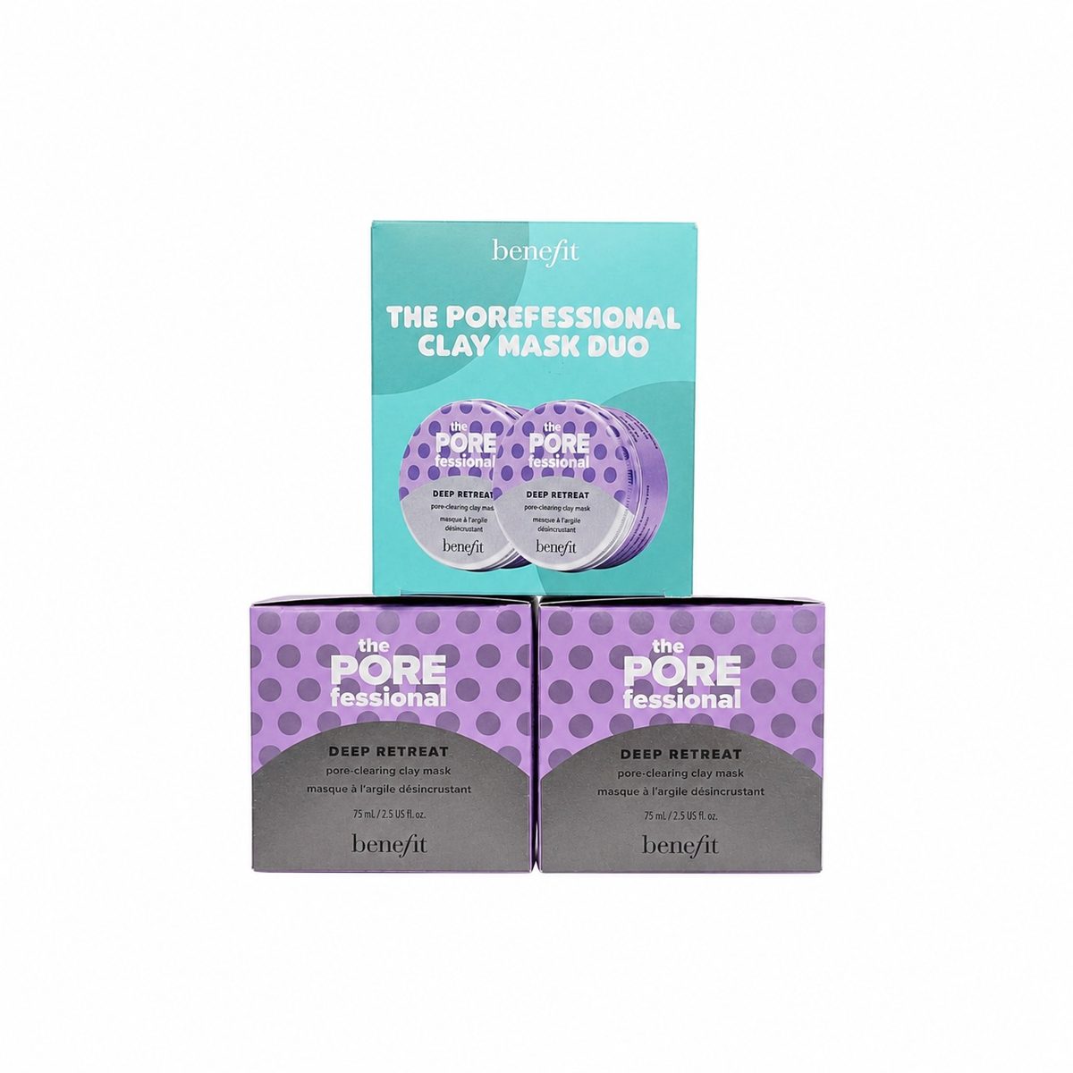 Benefit The Porefessional Clay Mask Duo Set 2x75 ml – Maschera Viso all'Argilla Purificante Pori